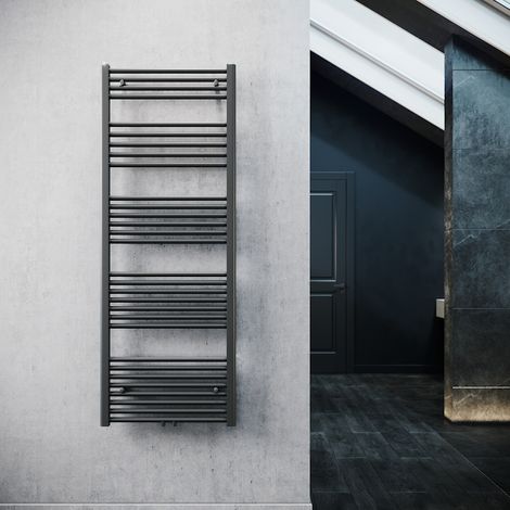 SONNI Sèche-serviettes 1600x600mm Radiateur salle de bain raccord central Radiateur sèche-serviettes Anthracite droit (1/5)