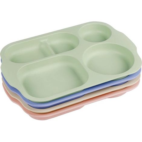 Unzerbrechliche unterteilte Essteller für Kinder 27 5 cm leichte Teller mit 5 Fächern Servierplatte für Camping Grillen Backen Mikrowelle und 27,5 cm (1/5)