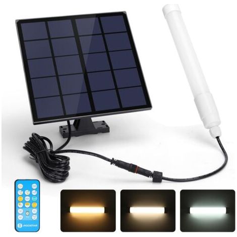 Lampes solaires d'extérieur 50 W LED Lampes solaires d'extérieur avec télécommande IP65 Lampe solaire d'extérieur Température de couleur réglable 3000 K / 4000 K / 6500 K Tube solaire T8 pour jardin a (1/5)