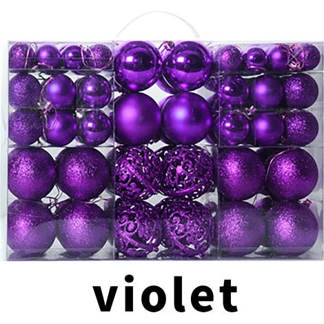 Boule De Noël - Lot De 100 Ornements En Plastique Brillant - Décoration Arbre Et Couronne - Usage Intérieur Et Professionnel (1/2)