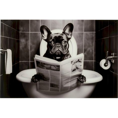 Décoration murale bulldog en verre multicolore design moderne - Multicolore effet verrier contemporain (1/2)