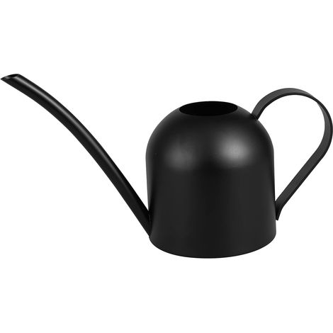 Arrosoir en acier inoxydable pour usage intérieur, 500 ml, petit, idéal pour les plantes en pot, le bureau et les bonsaïs (noir) (1/5)