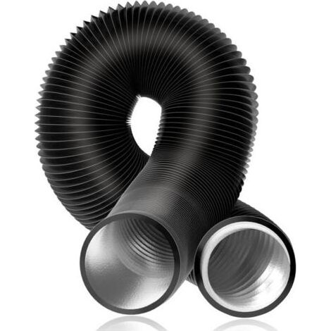 Tuyau Flexible Aluminium Ø150mm, Tuyau D'Évacuation D'Air PVC Tuyau Flexible Conduites D'Air Flexibles Noir Tuyau, 2M (1/4)