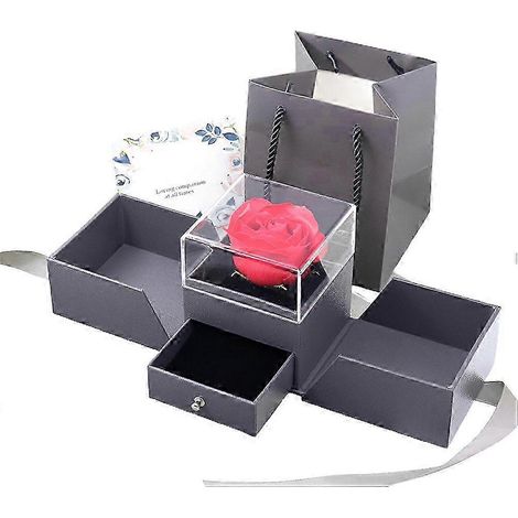 Geschenkbox „Ewige Rose“, florales Schmuckkästchen für Damen, konservierte Rose in Geschenkbox, Geschenkidee zum Geburtstag oder zur Hochzeit (1/5)