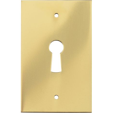 Junie Schlüsselschild 2107  eckig H:56mm B:34mm Messing poliert z.Aufschrau (1/3)