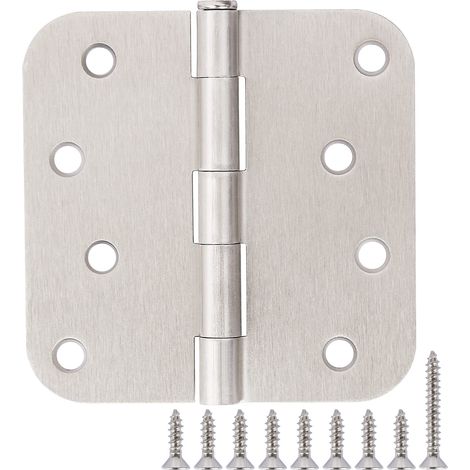 6er-Pack Türscharniere aus Nickel, gebürstetes Nickel, 3 1/2, Innentürscharniere aus Satinnickel, 3,5 Zoll mit 5/8-Zoll-Radiusecken, 3 1/2 x 3 1/2 Zoll, silberne Hardware-Checks-INHHUB