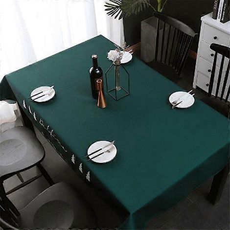 Nappe décorative simple en lin, imperméable et résistante à l'huile, rectangulaire, dimensions 110 x 110 cm. Bonheur. (1/5)