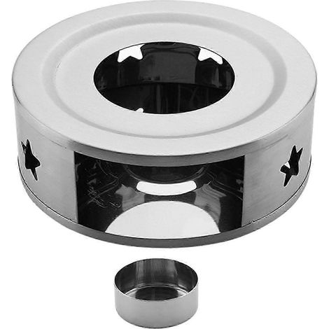 Chauffe-théière portable pour la maison et la randonnée. Chauffe-théière portable pour théière, chauffe-bougie chauffe-plat, idéal pour la maison et les randonnées.-Silver Star Holes (1/5)