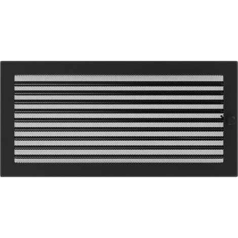 Griglia di ventilazione KRATKI griglia per camino 22 cm x 45 cm nera con tende (1/5)