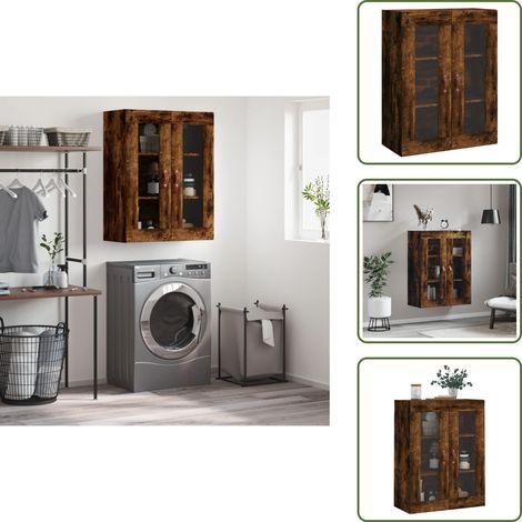 Wandschrank Räuchereiche 69,5x34x90 cm - Sideboard - Holzschrank - Regal - Aufbewahrung - Wandschrank (1/5)