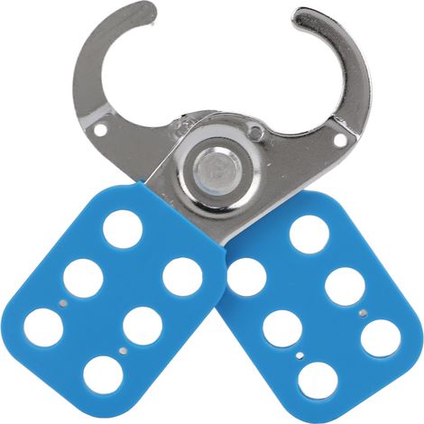 Ortviai Serrure de Sécurité Hasp HS-01 Bleu 25mm avec 6 Fixations Anti-Corrosion pour Lockout Tagout Industriel