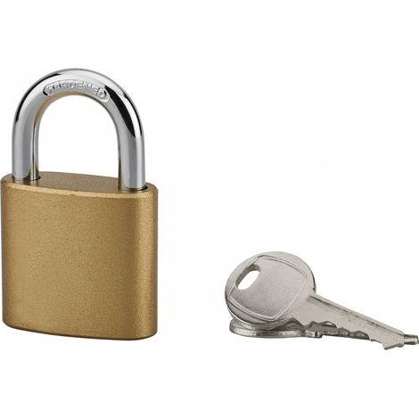 Lucchetto con chiave, interno, ovale, 38 mm, arco in acciaio temprato, 3 chiavi - Serrurerie de Picardie