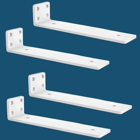 Lot de 4 Equerre Etagere Murale, équerre Industrielle,Equerre Charge Lourde,5 mm D'épaisseur, Support Invisible étagère Murale avec Vis (Blanche 30 cm) (1/5)