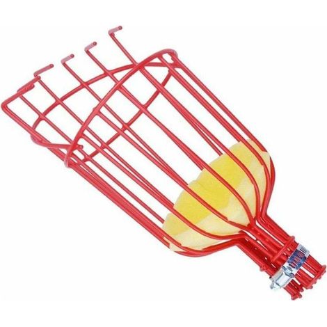 Renquen Cueilleur de fruits avec poteau télescopique léger en aluminium, outil de cueillette de fruits ou poteau de cueillette d'arbre à fruits avec panier fruits 34,5 x 14,5 cm (1/5)