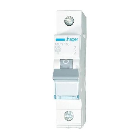 Hager MCN116 Interruptor Automático 16 A Blanco Tipo C