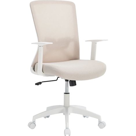 Sedia da ufficio Tessuto Beige e Bianco - DELVORA (1/5)