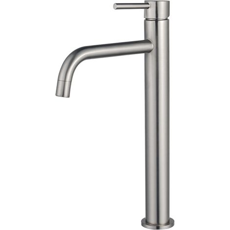 Fortifura Calvi Slim Robinet de lavabo réhaussé H32.6cm à poser Inox brossé (1/5)
