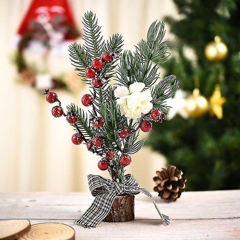 Décoration de sapin de Noël, petits ornements, mini sapin de Noël, cadeaux, 27 cm, B (1/4)