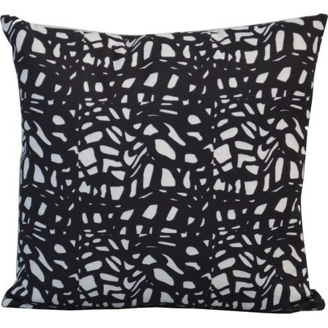PROLOISIRS Coussin déhoussable exterieur décor Motif Graphique mosaic noir 45 x 45 cm (1/2)