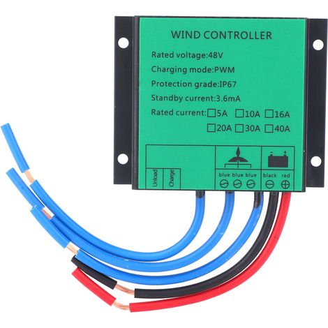 Wasserdichter Windgenerator-Controller PWM aus Aluminiumlegierung mit Leuchtdiode, 48 V, 600 W, 15 A (1/5)