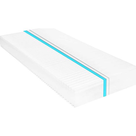 Matelas 120 x 200 cm 7 zones en mousse PU H2/H3, épaisseur 16 cm, blanc - PANGIVO (1/5)