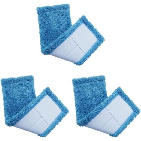 balais vapeur lavables et réutilisables en flanelle Lot de 3 Bleu (1/4)