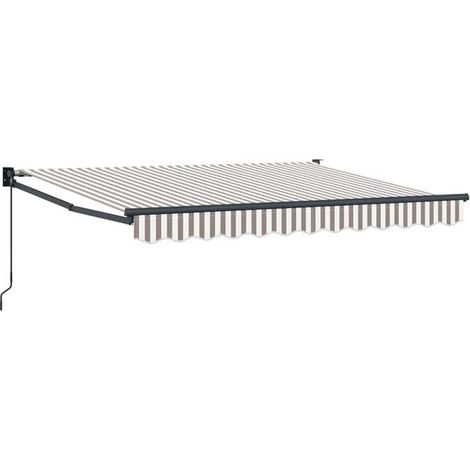 Store banne rétractable, gris clair et blanc, 3 x 2,5 mètres (1/5)