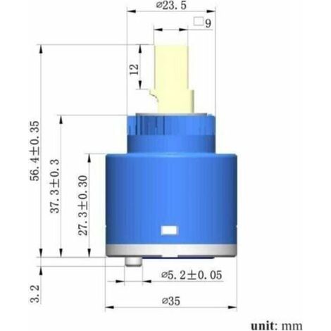 Noyau de valve de robinet en céramique Sedal 40 mm, adapté au remplacement des valves de robinet mitigeur. (1/3)