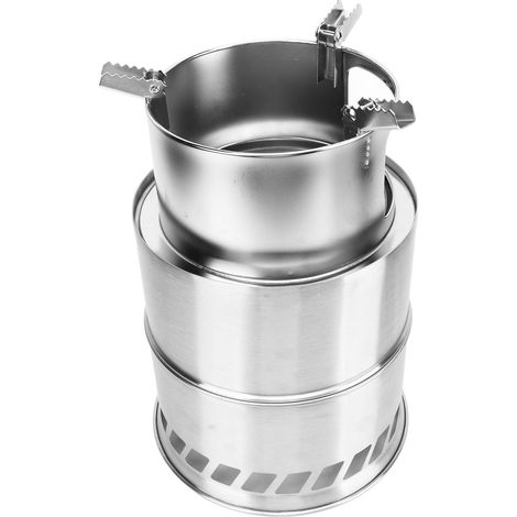 Ce réchaud à bois portable en acier inoxydable est fourni avec un sac de rangement et convient pour chauffer des endroits comme les tentes et les barbecues. Il est également idéal pour les randonnées. (1/5)