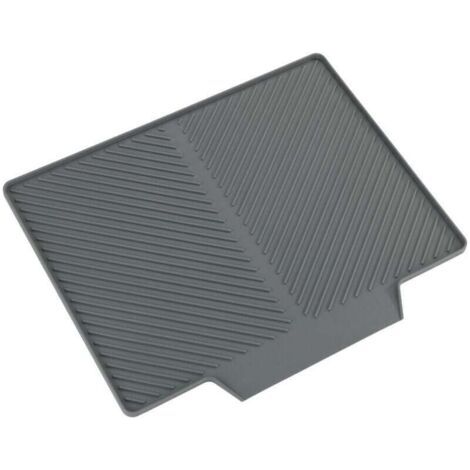 QORVA-Tapis d'égouttage Nelia , caoutchouc structure rainurée, séchage rapide, surface pour un écoulement optimal de l'eau, extension latérale de l'évier, 34 x 3 x 40 cm, gris