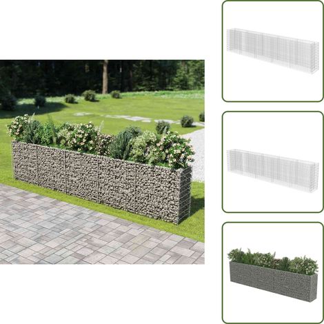Lit surélevé à gabion Acier galvanisé 450x50x100 cm - Jardinière - Gabion - Fleurissement Extérieur - Décoration Jardin - Bac Plante (1/5)