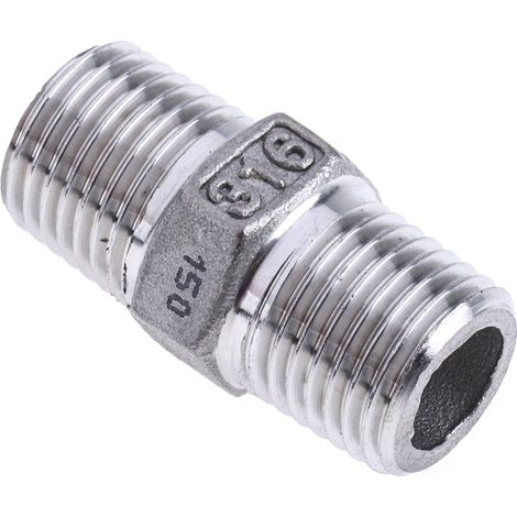 Rs Pro – Mamelon hexagonal R 1/4' mâle – Raccord Inox fileté conique – Installation facile avec conception hexagonale – Pour applications robustes (1/3)