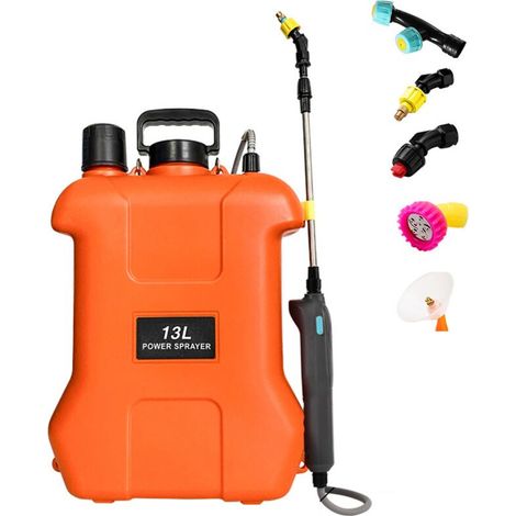 Pulvérisateur électrique grande capacité (13 L), Pulvérisateur dorsal à batterie pour le nettoyage, la désinfection et l'arrosage (1/4)