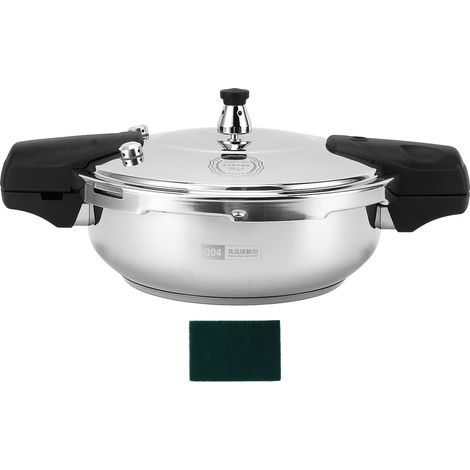 Autocuiseur avec soupape de sécurité 80 kPa à conduction rapide de la chaleur, en acier inoxydable, pour cuisinières électriques et à gaz, 22 cm / 8,66 pouces (1/5)
