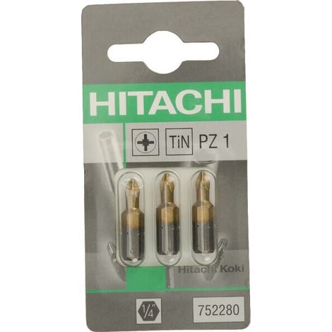 Puntas para destornillador Hikoki 752280 recubiertas de titanio precisión 25mm 3 unidades (1/2)
