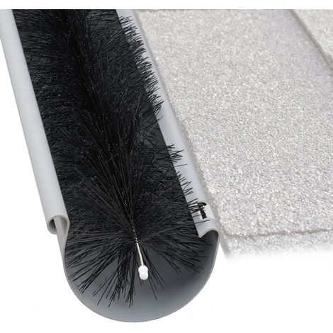 Relaxdays Gutter Brush, 400 x 10 cm, Leaf Removal, Cleaner, Bird & Pest Protection, Downpipe, Roof Guard, Plastic, Black (1/5)
