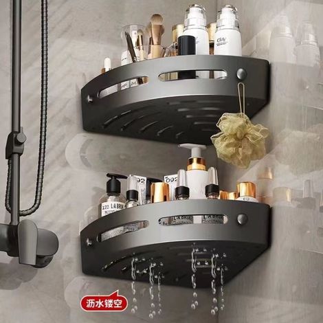 Etagere Triangulaire Salle De Bain - Support De Serviettes - Rangement D'Angle - Acier Inoxydable - 1 Piece (1/5)