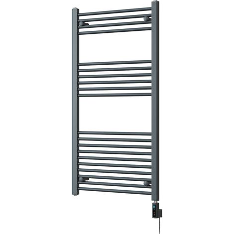 Zennor - Anthracite Electric Towel Rail H1200mm x W600mm Straight 600w Thermostatic WIFI (1/3)
