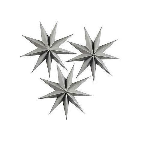 Lot de 3 étoiles en papier à suspendre, décorations de sapin de Noël, pendentifs étoiles à suspendre, ornements de plafond de Noël, décorations étoiles 3D (1/2)