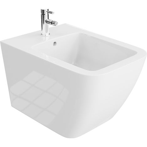 LAVITA Bidet mural universal Onil avec trou de robinet et trop-plein en céramique Hygiénique et facile d'entretien (1/4)