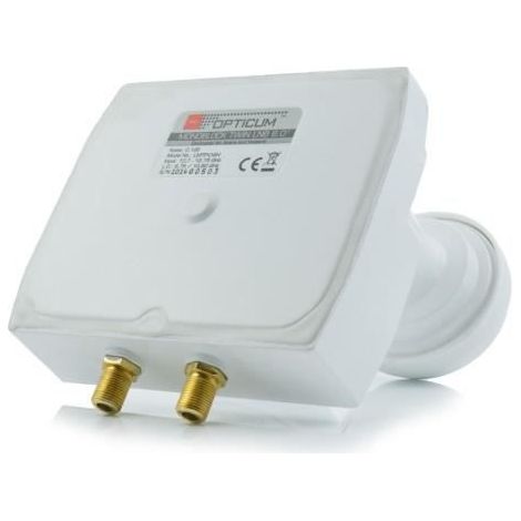 LNB Monobloc Twin - OPTICUM - 6° - Double tête - 2 sorties - Faible bruit 0,1dB