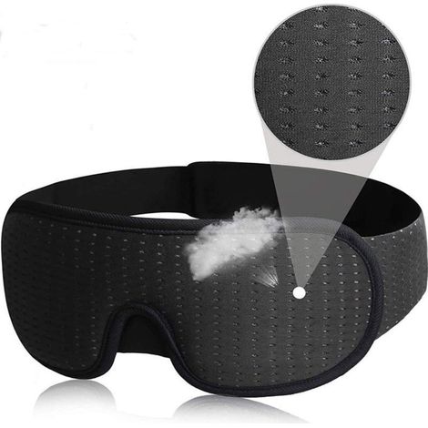 Masque de sommeil occultant pour hommes et femmes, en tissu respirant et respirant, idéal pour les voyages,(maille grise)