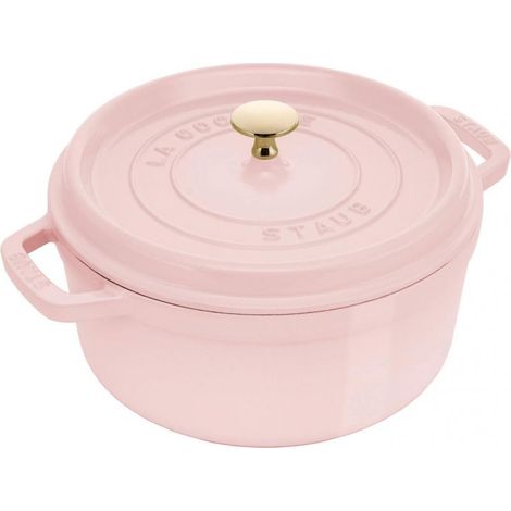Olla redonda de hierro fundido STAUB LA COCOTTE de 5,2 litros, color rosa