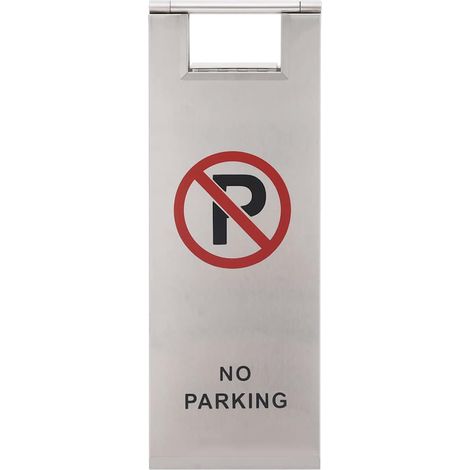 Panneau de stationnement pliable No Parking Acier inoxydable Argenté 22 x 28,5 x 58 cm (1/5)