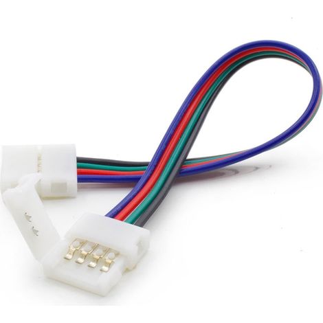 Trade Shop - 2 x 10 mm 4-poliger Anschlussclip für RGB SMD 5050 3528 LED-Streifen -