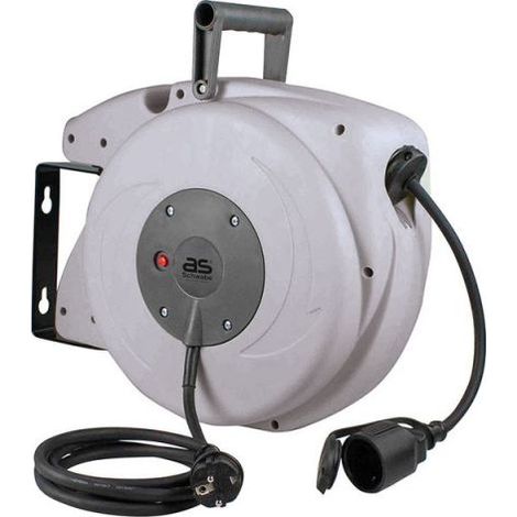 AS Schwabe 12647 Wandkabeltrommel 18 m Schwarz Schutzkontakt-Stecker