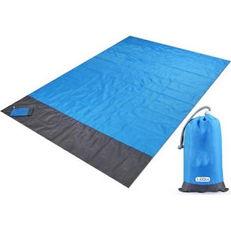 Tapis de plage imperméable 200x210cm, couverture anti-sable, tapis de camping et de pique-nique multifonctionnel, kit de camping et de pique-nique