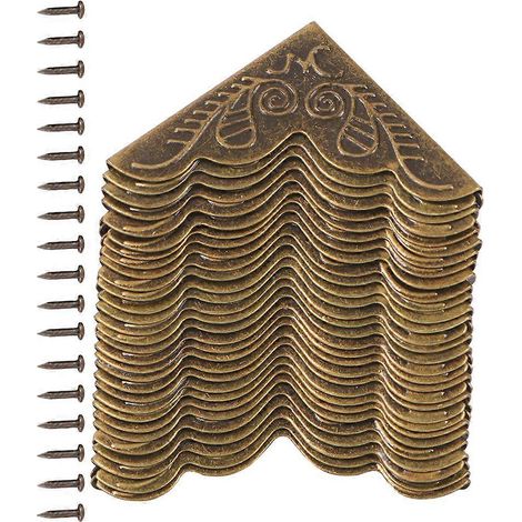 Protections d'angle pour meubles anciens, compatibles avec la décoration, lot de 40 protections d'angle métalliques (1/5)