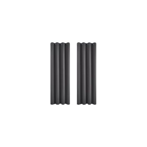 Rideaux occultants 114 x 132 cm, lot de 2 panneaux, rideaux unis couleur gris foncé pour fenêtre (1/5)
