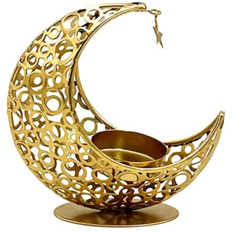 Portavelas metálico B para Ramadán, decoración de Eid Mubarak (1/4)